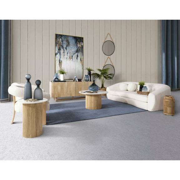 Set of Two, Wood and Leather Trays, Blue/Ombre Finish, Decorative Table Decor, Crafted with Leather Accents, - 18" x 12" x 3"