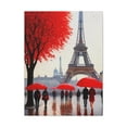 thumbnail image 2 of Paris Eiffel Tower Crowd With Red Umbrella France Canvas Artwork Breathtaking French City for Home Decor Ready to Hang, 2 of 18