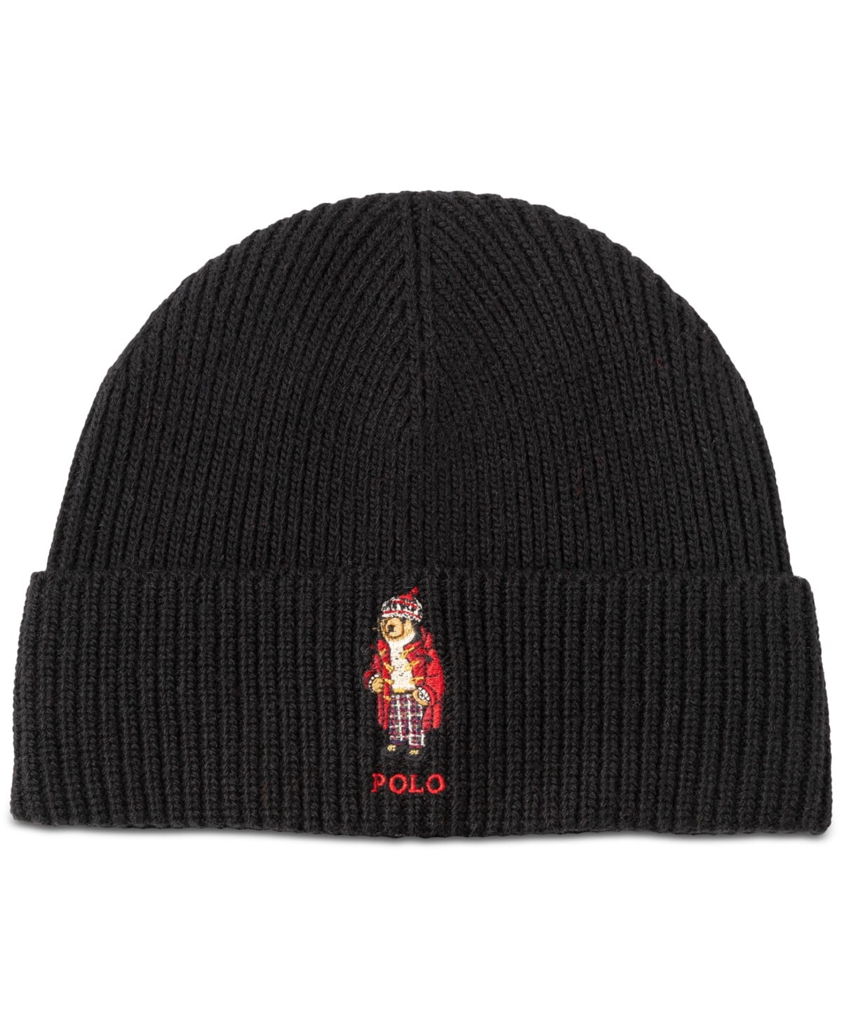 Polo RalphLauren｜BEANIES (PC1268-001) Polo Ralph Lauren Unisex Lambswool Skullie Cap Black Beanie