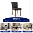 thumbnail image 4 of Subrtex Leather Anchor Studded Indoor Dining Chair Set of 2, Modern Mid-Century Home Chairs, Gray, 4 of 6