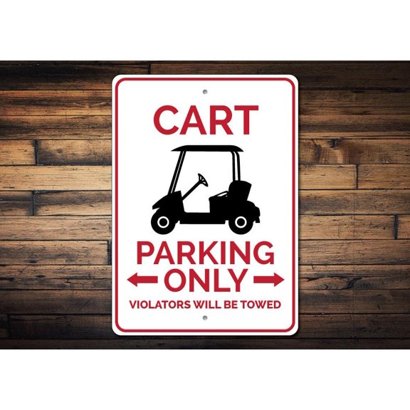 Cart Parking Novelty Decor, Metal Wall Sign - 10x14 Inches