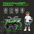 thumbnail image 3 of 24V Ride on Car, Kids ATV Quad with Bluetooth Music w/Storage Racs, Anti-Slip Tires, 160W Motors, Crash Bars, Power Display, LED Lights & Bluetooth, 24 Volt Ride on Toys for Toddlers Ages 3+, Green, 3 of 9