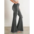 thumbnail image 4 of Women's High Waisted Flared Pants Ripped Knee Flared Women's Jeans, Casual And Fashionable Boyfriend Long Pants, 4 of 5