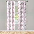thumbnail image 5 of Ambesonne Love Window Curtains, Blushy Hearts Pony Pattern, Each 28" W x 63" L, Hot Pink White, 5 of 5
