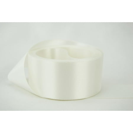 1/8' Double Face Satin Ribbon - Ribbon Bazaar Double Faced Satin 1/8 inch Off White 50 yards 100% Polyester Ribbon