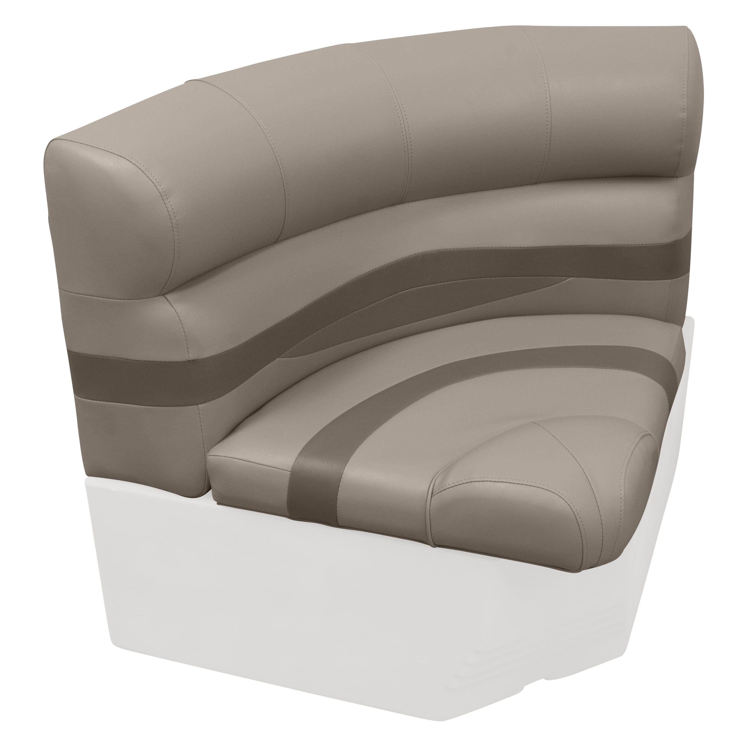 Wise BM11028-1749 Premier Series Pontoon 28" Radius Corner Cushion Set - Mocha Java / Mushroom / Cafe
