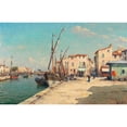 thumbnail image 2 of Henry Malfroy 18x13 Gold Ornate Wood Frame and Double Matted Museum Art Print Titled - Port of the Bronna (Provence), 2 of 4