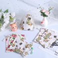 thumbnail image 4 of 16Pcs 4 Styles Jewelry Burlap Bags 5.5" x 3.9" Polyester Drawstring Gift Bags with Printed Flower Rabbit Bird for Jewelry Wedding Favors Present and DIY Craft, 4 of 7