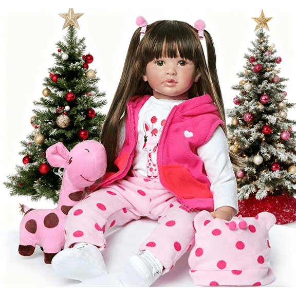 Lifelike Reborn Baby Dolls-Realistic Baby Doll 24 inches Real Life Newborn Doll Cloth Body Vinyl Limbs with Complete Accessories for 3  Years Old Kids