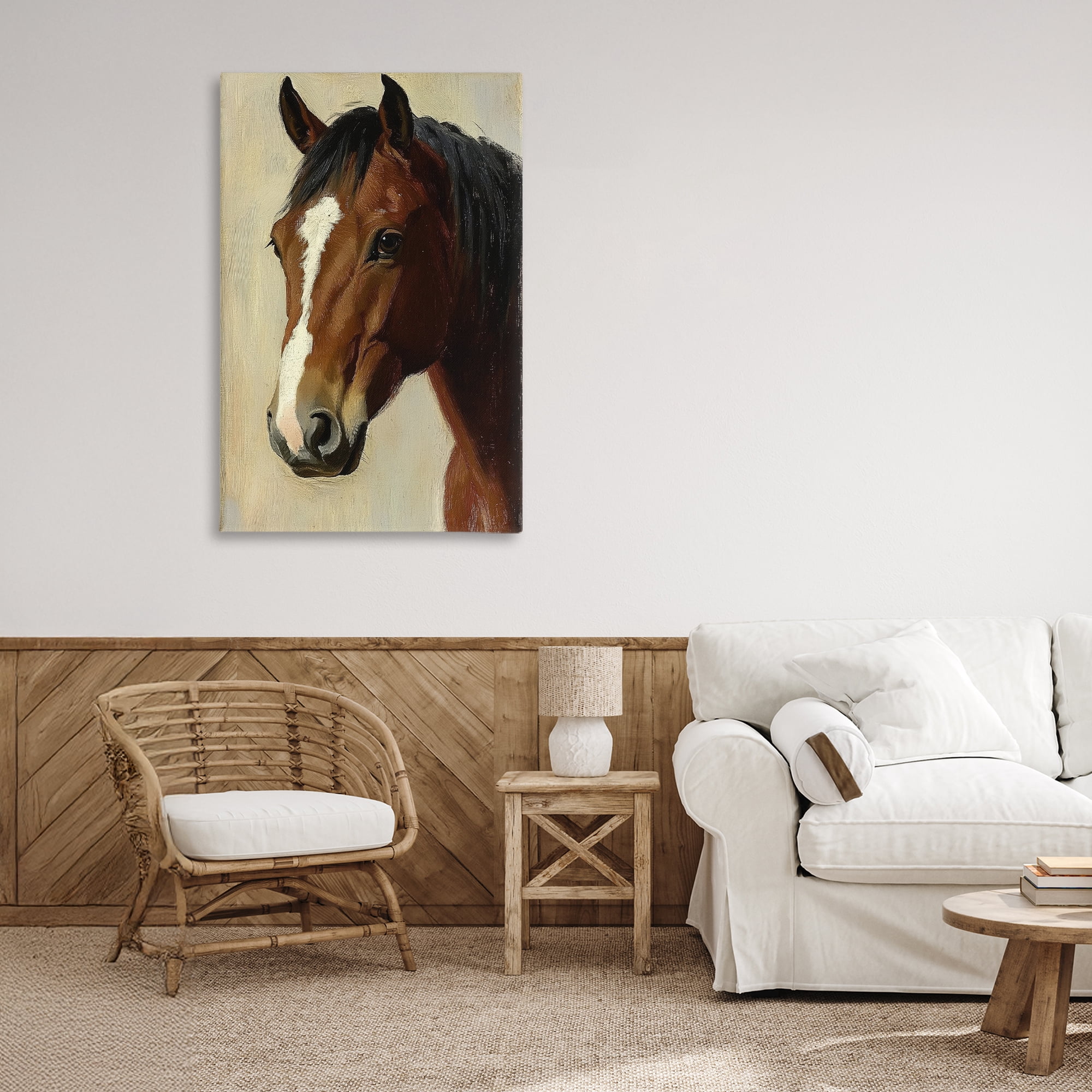 Stupell Industries Beautiful Brown Horse Portrait Canvas Wall Art, design by Petal Prints Design