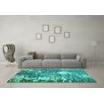 thumbnail image 3 of Ahgly Company Machine Washable Indoor Rectangle Abstract Turquoise Blue Modern Area Rugs, 7' x 10', 3 of 4