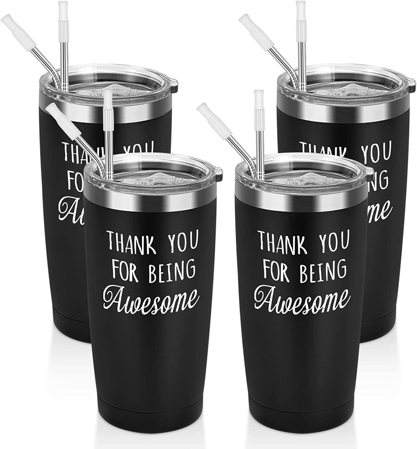 Gingprous 4 Pack Thank You for Being Awesome Stainless Steel Insulated