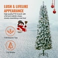 thumbnail image 3 of 6.5ft Prelit Flocked Christmas Tree with 250 Warm White LED Lights and 814 Tips, Durable Metal Hinged Branches, Flame-Retardant PVC Tips, Sturdy Metal Base, Easy Assembly for Holiday Decorations, 3 of 11