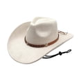 thumbnail image 4 of Classic Cowboy Hat Western Headwear Outdoor Riding Beach, C-Beige, 4 of 5