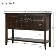 thumbnail image 3 of Buffet Sideboard Table, 46" Console Table with 4 Drawers and Cabinets, 1 Storage Shelf, Solid Wood Espresso Contemporary Sofa Table, 3 of 10