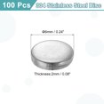thumbnail image 2 of Uxcell 100 Pack Stainless Steel Disc, 1/4"(6mm) Dia 0.08"(2mm) Thick 304 Stainless Steel Flat Round Sheet Blank Round Circle Plate for Crafts Metal Stamping and Jewelry Making, 2 of 7