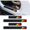 thumbnail image 1 of 4PCS Tri-Color Door Sill Protectors, Carbon Fiber Threshold Protection, Front/Rear Plate Step Guard, Anti-Scratch Entry Guard Sticker for Highlander Tacoma TRD 4Runner Rav4 (Red), 1 of 6