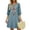Light Blue, variant on SAWOBUUN Womens Boho Embroidered Mini Dress Vintage 3/4 Sleeve V Neck Cotton Blend Dress Loose Fit Casual Swing Dress