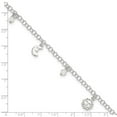 thumbnail image 2 of 8mm 925 Sterling Silver Sun Celestial Moon Stars and Crystals Plus 1in Extension Anklet 10 Inch Anklet for Women, 2 of 2