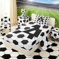 thumbnail image 2 of Erosebridal Letter A Soccer Ball Pattern Print Twin Sheet Sets, Sports Monogram Bedding for Kids Boys and Girls, 1 Flat Sheet, 1 Fitted Sheet and 1 Pillowcase, 2 of 6