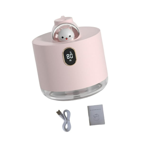 Humidificador para dormitorio, difusor (tanque de agua de 0,5 l), ambientador silencioso para coche, purificador de aire para habitación de bebé, luz