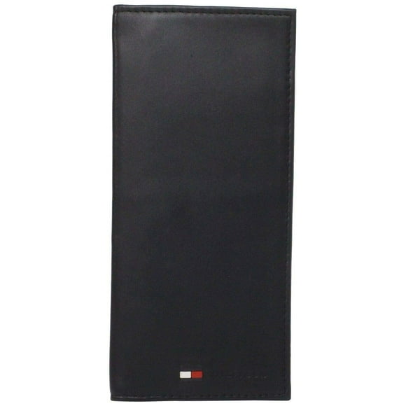 Cartera de cuero Tommy Hilfiger Cartera delgada larga negra