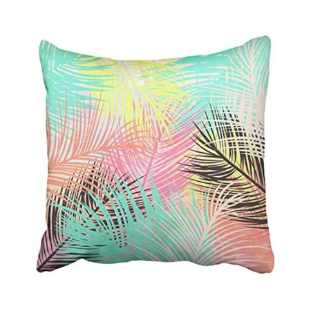 18 Inch Leaf - WinHome Cute Watercolor Bright Tropical Palm Tree Leaf Pattern Polyester 18 x 18 Inch Square Throw Pillow Covers With Hidden Zipper Home Sofa Cushion Decorative Pillowcases