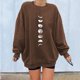 thumbnail image 2 of Sudadera Para Mujer Sudaderas de Otoño Estampado Suelto Cuello Redondo Manga Larga Fleece Jersey de Gran Tamaño Odeerbi ODB171728, 2 of 9