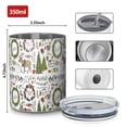 thumbnail image 4 of 12oz Coffee Tumblers White Christmas Wreath Pattern Stainless Steel Vacuum Insulated Travel Tumbler Coffee Cups Mug with Lid and Straw with Cleaning Brush for Cold & Hot Drinks, 4 of 5
