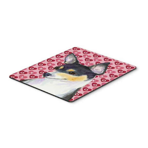 "Chihuahua Hearts Love and Valentines Day Portrait Mouse Pad Hot Pad or Trivet"