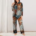 thumbnail image 2 of Fotbe Butterfly and Bloom Beauty Pattern Long Sleeve Pajama Set for Women,Sleepwear Set,2-piece Loungewear Set,Soft PJs Comfy Nightwear with Pockets -Large, 2 of 7