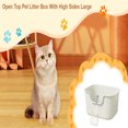thumbnail image 2 of Cat Open Top Pet Litter Tray Cat Litter Container Cat Sandbox Splashproof High Sided Cat Litter Tray for All Kinds of Cat Litter White, 2 of 9