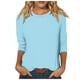 thumbnail image 1 of Camisa raglán informal de manga 3/4 para mujer, cuello redondo, poliéster, color liso, estilo informal y moderno, tallas S-XXL, 1 of 5