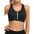 thumbnail image 4 of YouLoveIt Women's Sports Bra Zip Bra Zipper Front Wirefree Removable Pads Yoga Bra Zip Sports Bra Yoga Workout Running Bra Women's Zip Front Sport Bra, 4 of 8