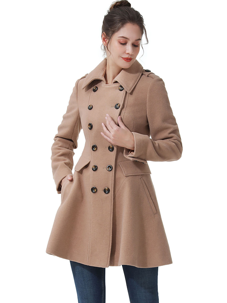 Women Emy Fit & Flare Wool Pea Coat (Regular & Plus Size & Petite) - image 3 of 4