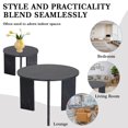 thumbnail image 4 of Round Nesting Coffee Tables Set of 2 for Living Room, Adjustable Height, HJhomeheart Mid Century Circle Side Tables for Bedroom Office Studio Apartment, 4 of 5