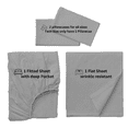 thumbnail image 4 of Comfy Bamboo World 9900 Series 100gsm Embroidered Bedsheets Sheet Set, Full Size, Grey, 4 of 5