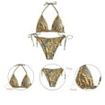 thumbnail image 3 of Bikini de mujer con estampado de rayas pequeñas en la parte delantera, bikini de fiesta en la playa de verano, 3 of 7