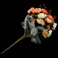 thumbnail image 5 of 21 cabezas de tela de seda artificial rosa hoja falsa decoración del hogar, naranja Afortunado Sencillez, 5 of 5