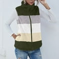 thumbnail image 4 of Oksale Fleece Vest for Women Fuzzy Color Block Zip Up Vest with Pockets Sleeveless Jackets Tank Jacket Soft Comfortable Coats Plus Size Winter Outwear Army Green XXXL, 4 of 7