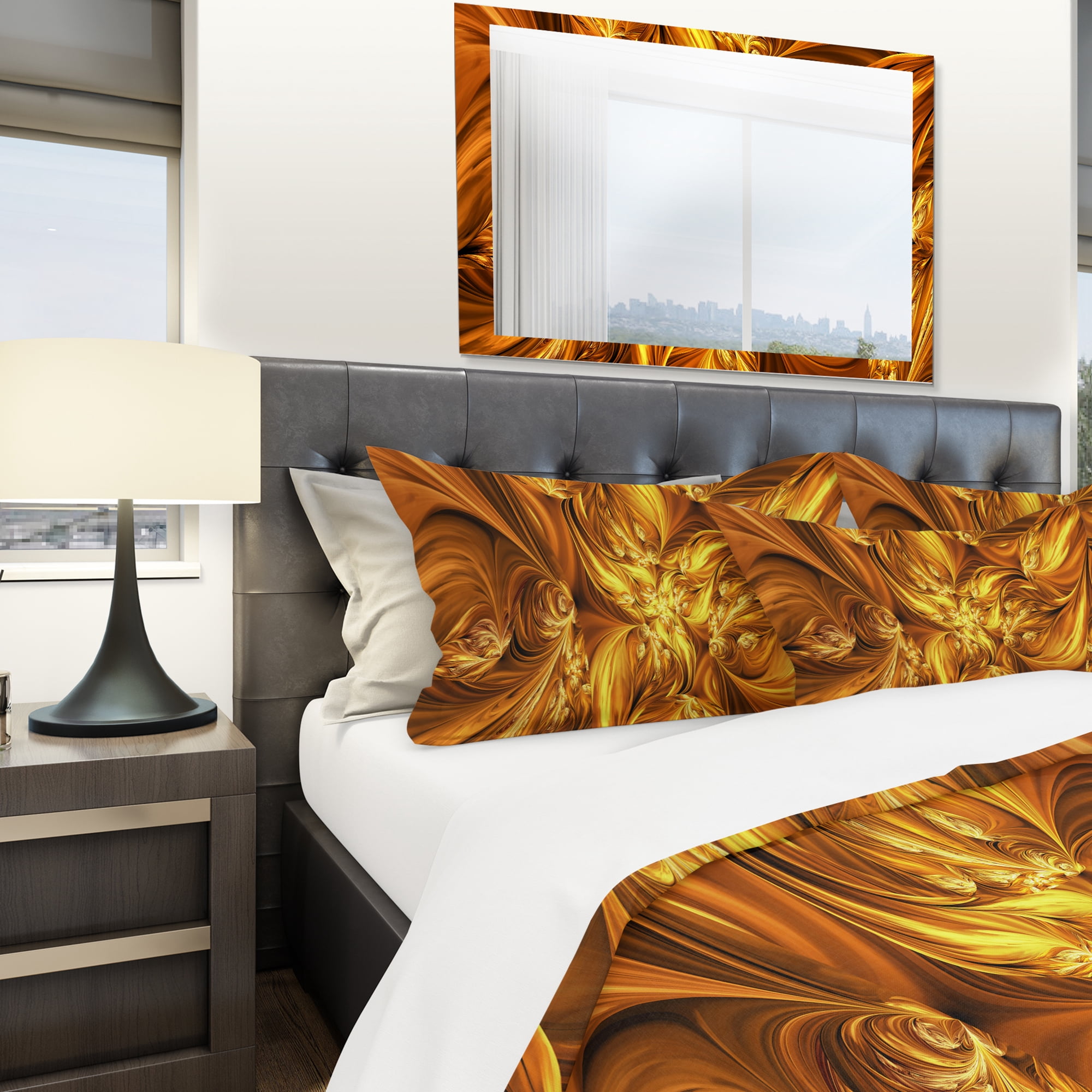 Designart 'Molten Gold Exchange' Modern & Contemporary Duvet Cover Set