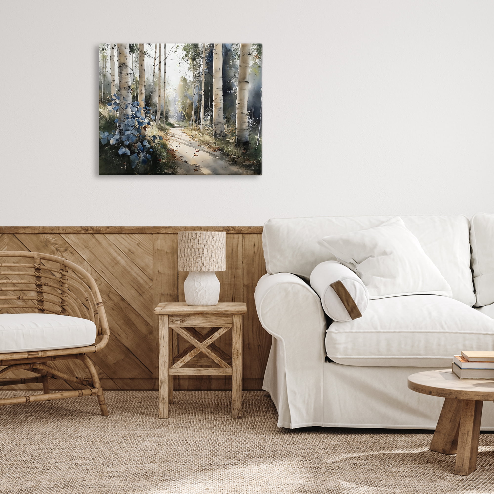 Stupell Industries Blue Birch Sunlit Forest Canvas Wall Art, design by Franklyn Gregory