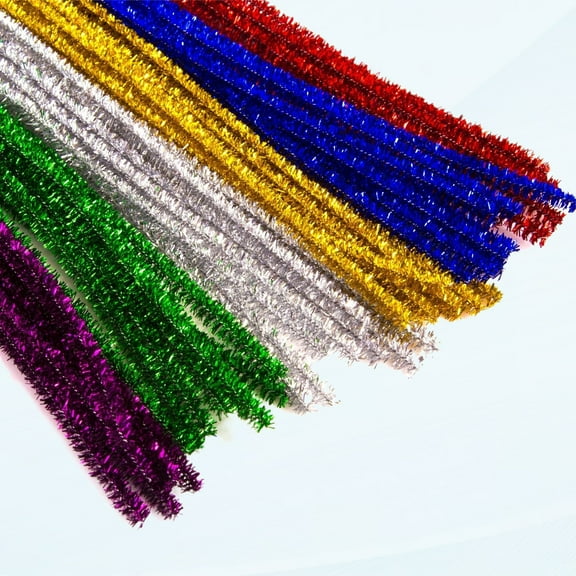 Glitter Pipe Cleaners 30x - Christmas Tinsel Arts & Crafts - 300mm x 6mm