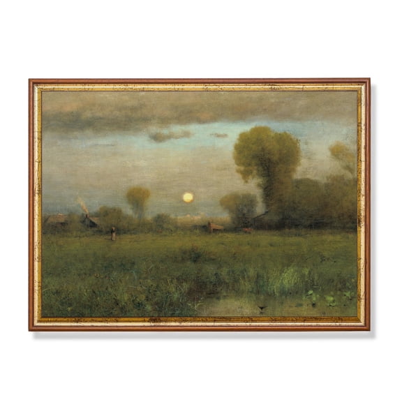 Vintage Country Landscape Antique Moon Art Print Poster, Size 8x12 UNFFRAMED F03.1.7l279