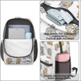 thumbnail image 4 of Cat and Daily Activity White Pattern 17" Waterproof Oxford School Backpacks for Teens, S-Shape Padded Straps, for School, Travel, Hiking, Camping, 4 of 5