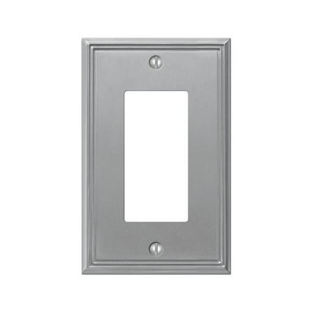 1 Rocker & GFCI Metal Brushed Nickel Wallplate