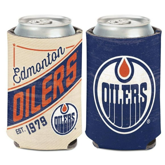 Edmonton Oilers Vintage 1979 Hockey Can Cooler 12oz Holder Double Sided