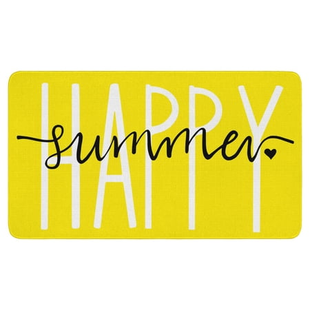 Happy/Welcome Summer Home Doormat Non Slip Durable Welcome Mat Super Floor Door Mats for Indoor Outdoor Bathroom