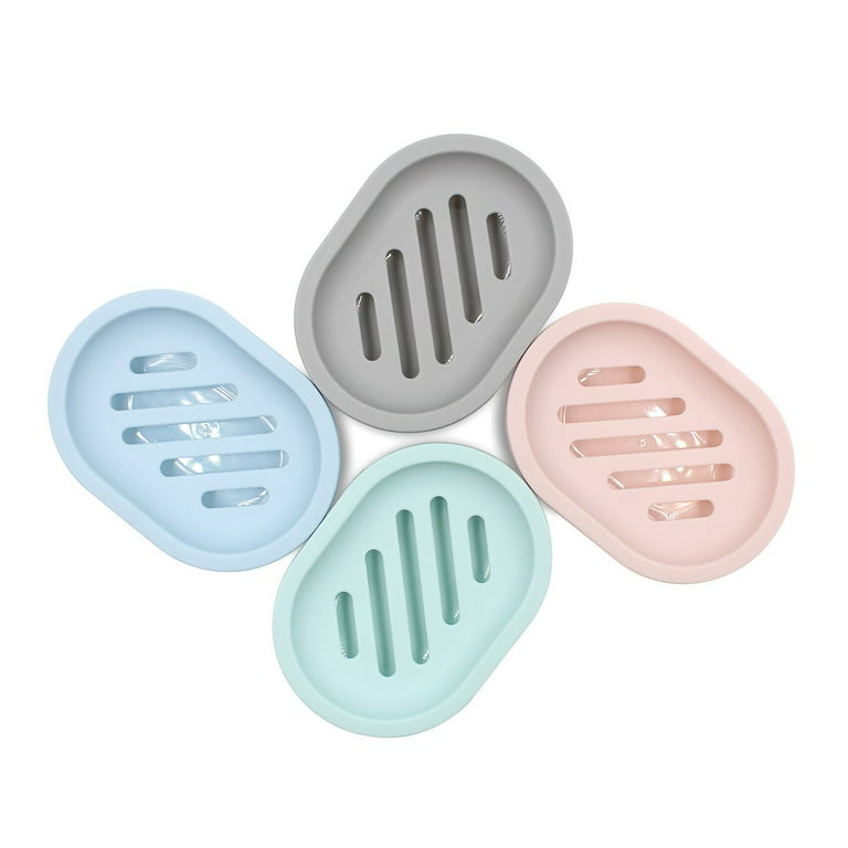 6pcs Bathroom Soap Dishes Dish Silicone Rubber Soap Holder With Drain, Soap  Saver For Shower, Easy Cleaning, Dry, Stop Mushy Soap(d-4-d0)