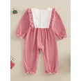 thumbnail image 4 of aturustex Infant Baby Girls Christmas Jumpsuit 0 3M 6M 12M Newborn Santa Claus/Christmas Tree Embroidery Romper Long Sleeve Crew Neck Bodysuits Toddler Little Girl Fashion Loose Casual Daily Clothes, 4 of 7